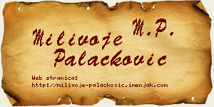 Milivoje Palačković vizit kartica